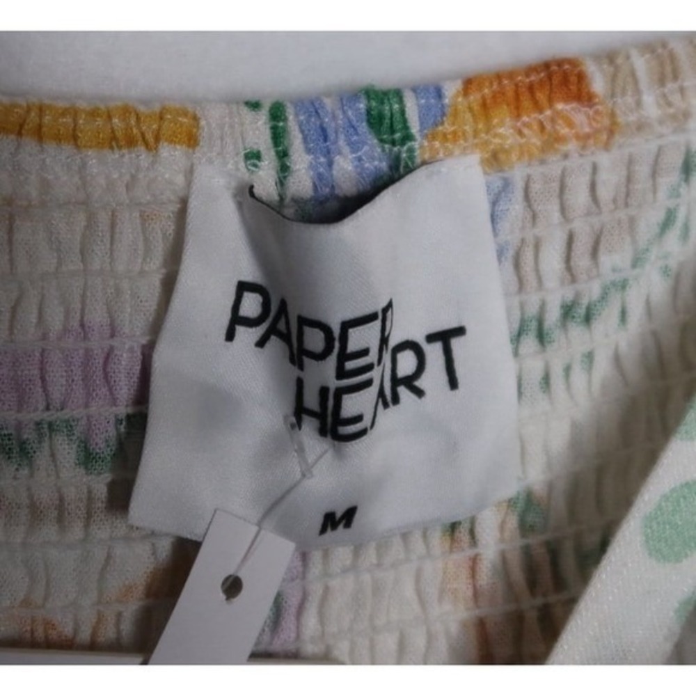 Paper Heart Dress M Fruit Print Maxi Linen Blend Italian Summer Sundress NWT - Picture 4 of 12